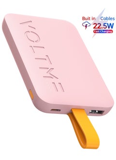 10000mAh Built-in Cable Pink