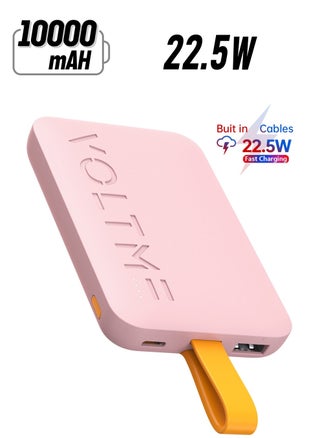 10000mAh Built-in Cable- Pink