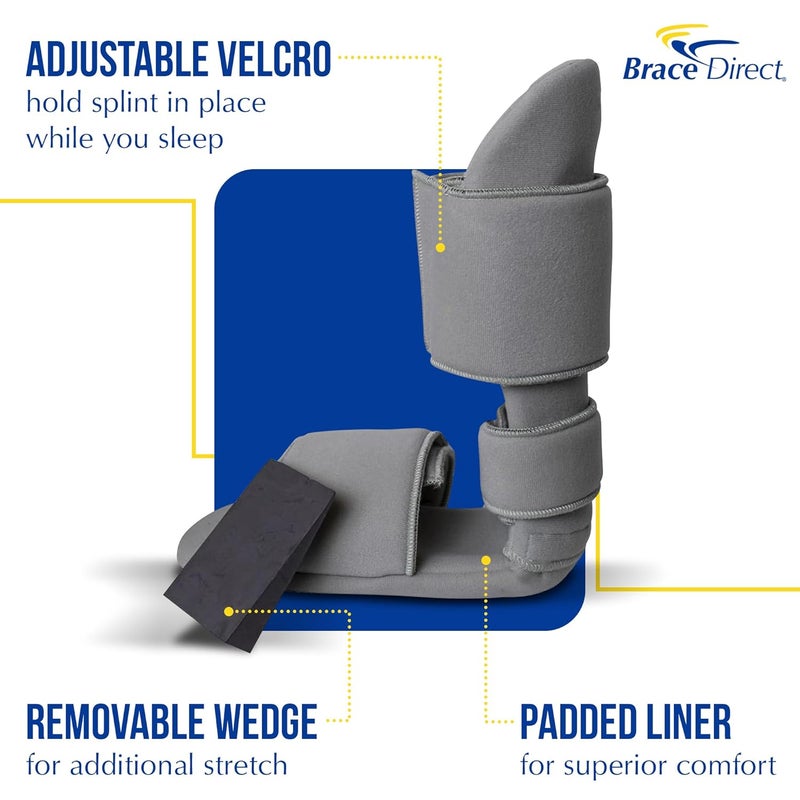 Brace Direct Padded Night Splint 90 Degree Sleeping Boot - Immobilizing Stretching Support for Plantar Fasciitis, Drop Foot, Achilles Tendonitis, Heel Spurs, Medium (US Shoe Men 7.5-10.5 / Women - Image 3