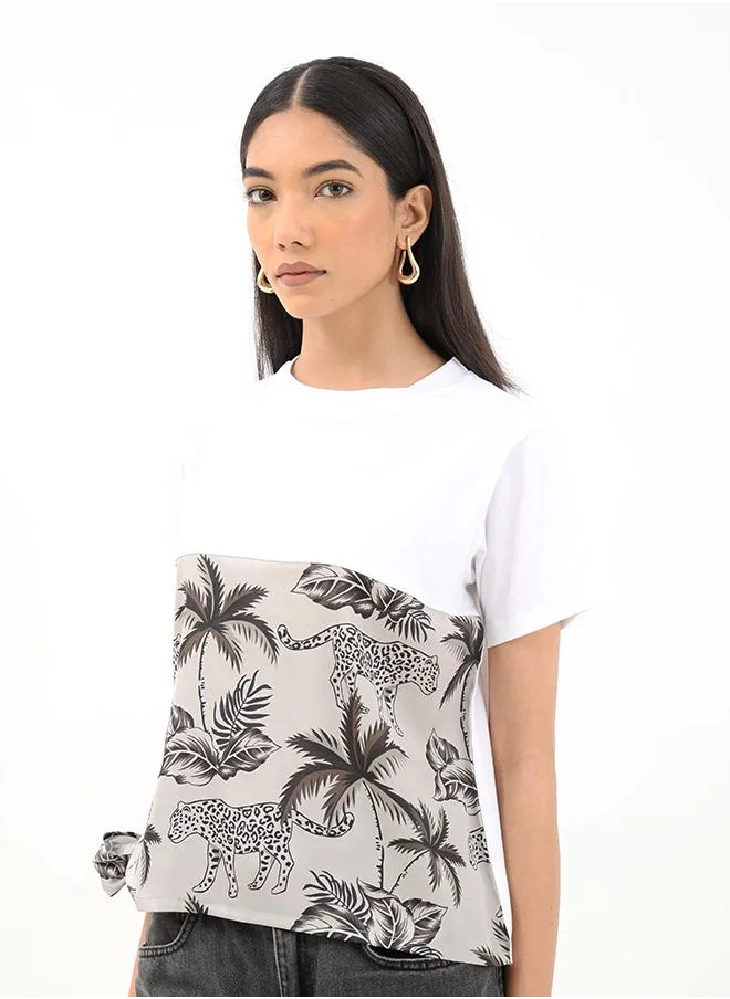 استوديو أول Scarf Print T-shirt