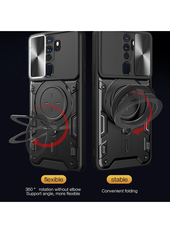 اس-توب جراب لهاتف OPPO A9 2020 / A5 2020 / A11x CD Texture Sliding Camshield حامل مغناطيسي للهاتف - Image 5