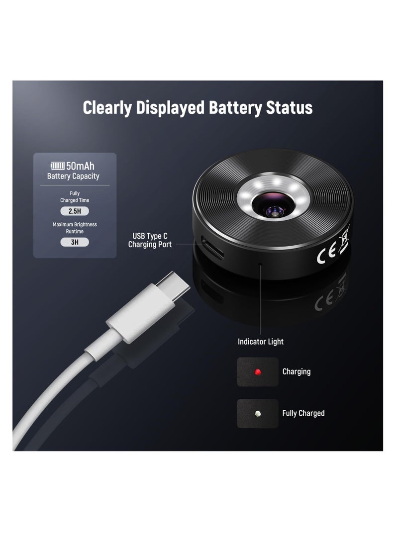 Excefore - 45 X Phone Microscope Only for 17mm Thread Backplate, with iPhone Samsung Cage with 17mm Lens Adapter, Rechargeable Close Up Zoom Lens with 50mAh Battery,  LED Light, Type C Cable - Image 1