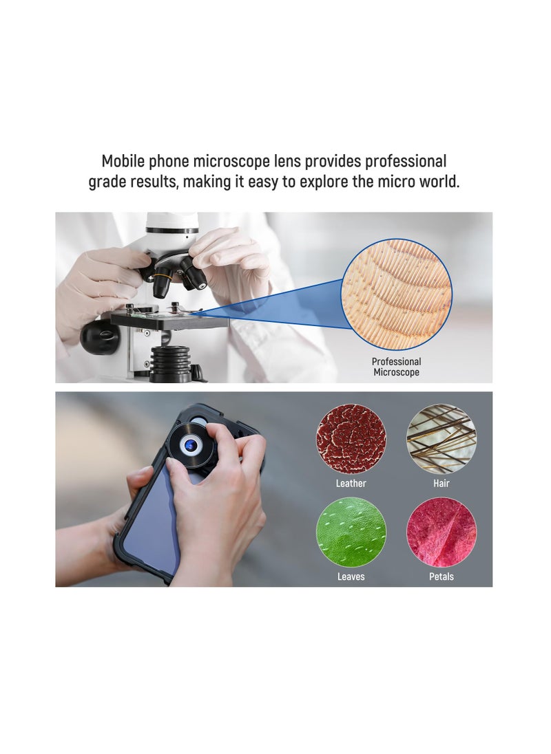 Excefore - 45 X Phone Microscope Only for 17mm Thread Backplate, with iPhone Samsung Cage with 17mm Lens Adapter, Rechargeable Close Up Zoom Lens with 50mAh Battery,  LED Light, Type C Cable - Image 1