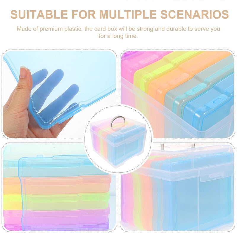 Dust proof Veemoon Multi-functional 5x7 Photo Storage Box Organizer with Handle Household Photo Case and Card Holder Portable for Home and Travel Foldable - Image 3
