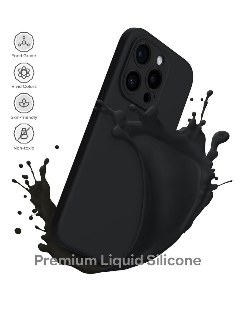 ELTRAZONE iPhone 15 Pro Max 6.7" Case – Black, Silky-Soft Liquid Silicone, Shockproof Rubber, Includes 1 x Screen Protector - Image 3