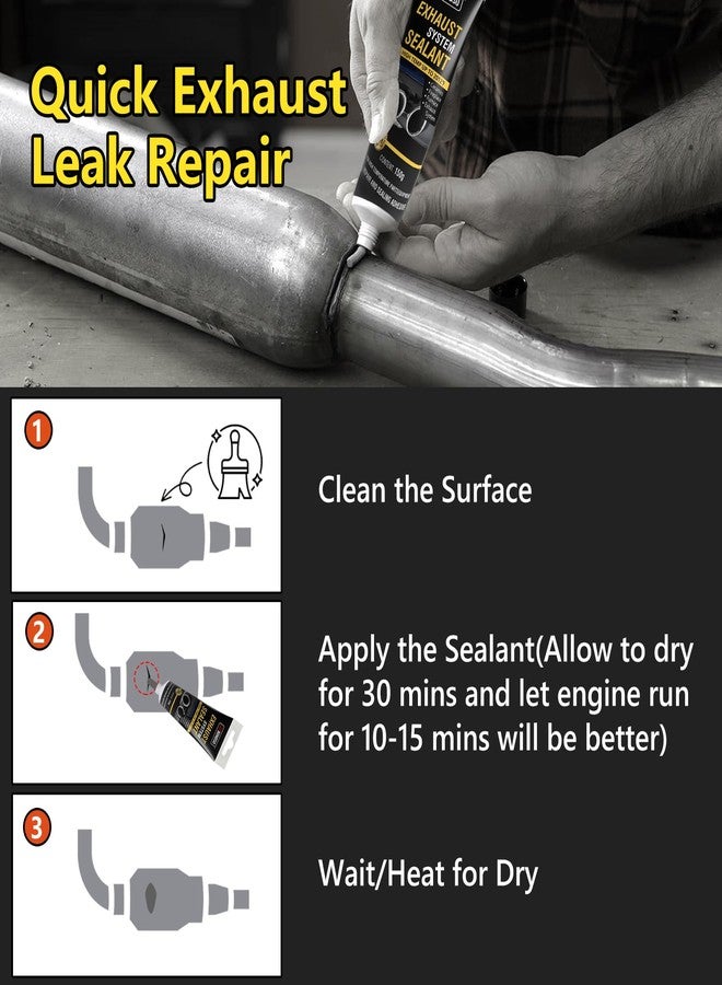 LOCBONDSO High Temp Exhaust Repair Kit, Muffler Repair Kit & Exhaust Sealant, Exhaust Leak Repair for Muffler, Tailpipe, Exhaust System, 5.3 oz. - Image 5