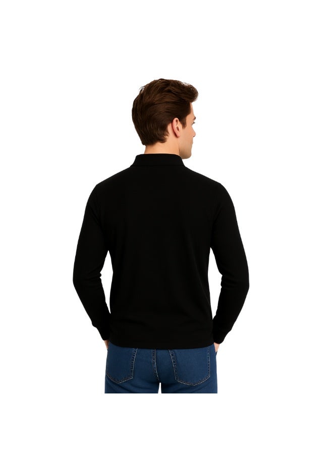 PRINTSHOP4ME Basic Men's Polo Long Sleeve T-Shirt|Comfortable & Stylish Polo Shirt - Image 5