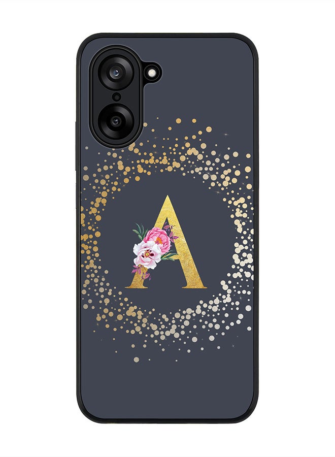 Stylizedd For OnePlus Nord CE5 / Ace 5 Racing Case,Slim fit Camera Protection, Shockproof Thin Phone cover  - Custom Monogram Floral - A  (Grey )