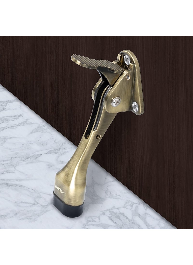 plantex Plantex Door Stopper for Main DoorKick Down with One Touch Door StopperGate Stopper for HomeDoor Stopper 186Brass Antique  - Image 1