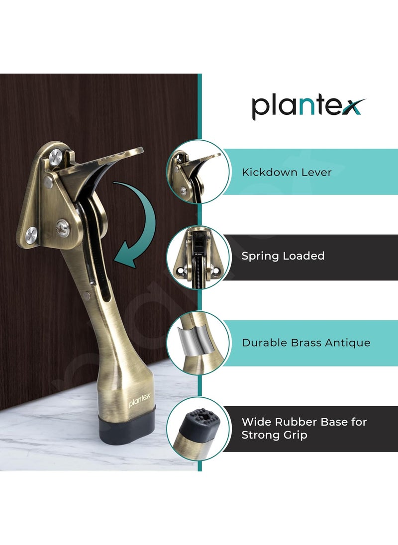 plantex Plantex Door Stopper for Main DoorKick Down with One Touch Door StopperGate Stopper for HomeDoor Stopper 186Brass Antique  - Image 4