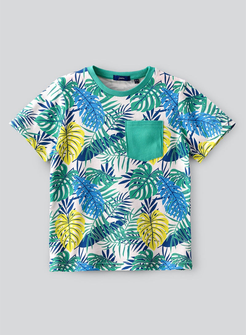 JAM Round neck s/slv aop knit t-shirt - Image 1