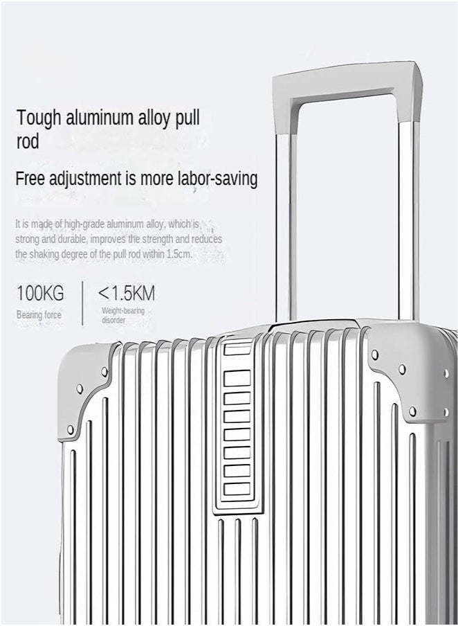 XiuWoo 4-Piece Durable PC+ABS Hardshell Luggage Set with 360° Spinner Wheels Multi-Size 14/20/24/28 Inch Scratch-Resistant Lightweight Suitcases for Air Travel Family Business Trips,White - Image 4