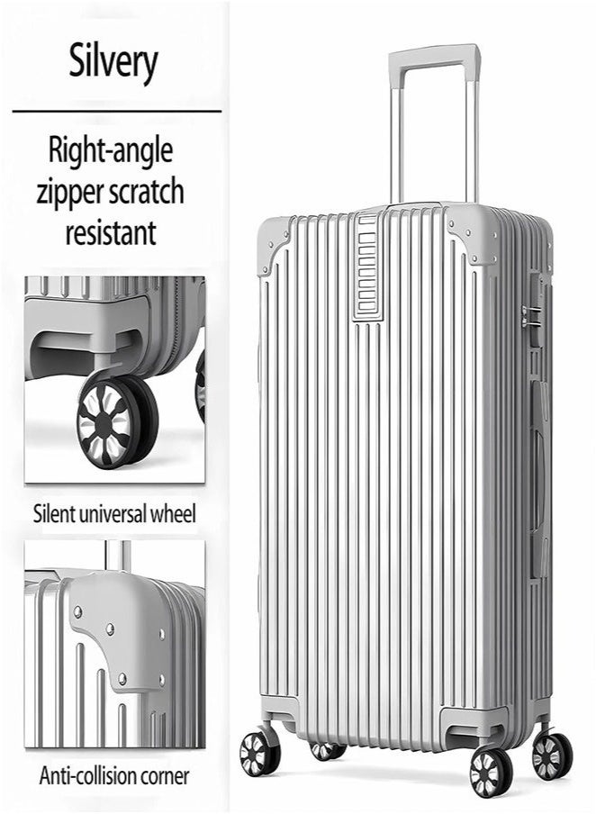 XiuWoo 4-Piece Durable PC+ABS Hardshell Luggage Set with 360° Spinner Wheels Multi-Size 14/20/24/28 Inch Scratch-Resistant Lightweight Suitcases for Air Travel Family Business Trips,White - Image 5