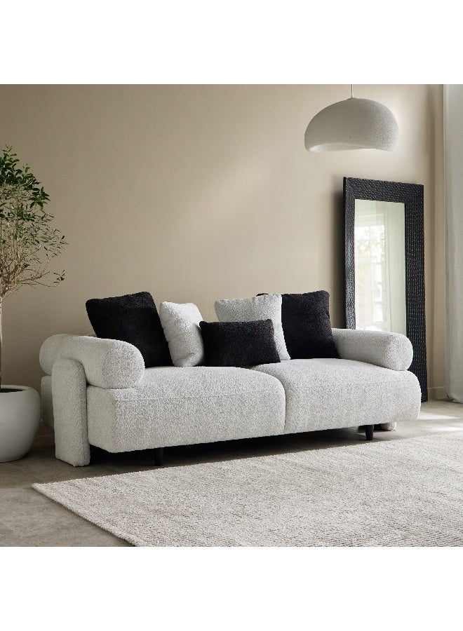 Home Box Delmon 3-Seater Large Fabric Sofa with 5 Cushions - Image 1