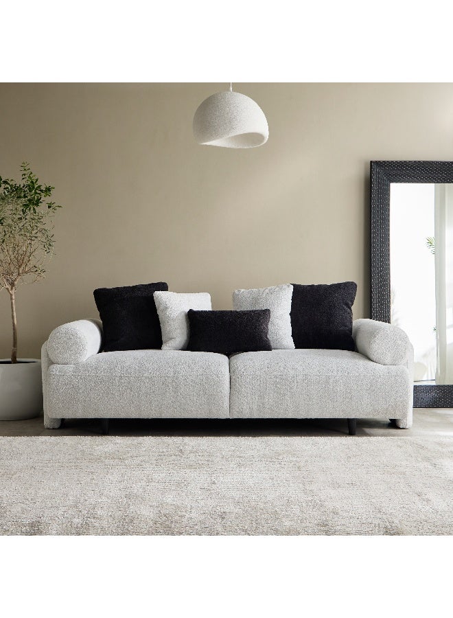 Home Box Delmon 3-Seater Large Fabric Sofa with 5 Cushions - Image 2