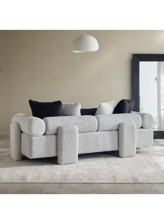 Home Box Delmon 3-Seater Large Fabric Sofa with 5 Cushions - Image 3