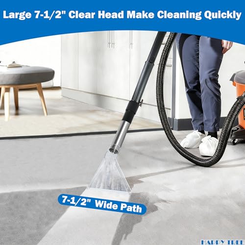 Happy Tree Universal Fit All Brands' Shop Vacs with 2-1/2"&1-7/8"&1-1/4" Adapter Clear Extractor Accessory for Upholstery & Carpet Cleaning & Car Detailing, Shop Vac Extractor Attachment Hose Kit - Image 3