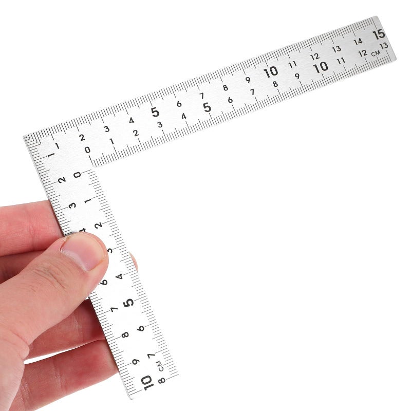 Precision Stainless Steel Machinist Square 15x10cm L Shaped Carpenter Measuring Ruler Dual Sided Scale - Image 5