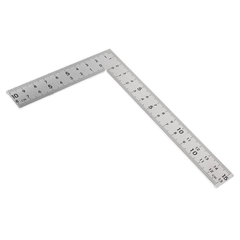 Precision Stainless Steel Machinist Square 15x10cm L Shaped Carpenter Measuring Ruler Dual Sided Scale - Image 2