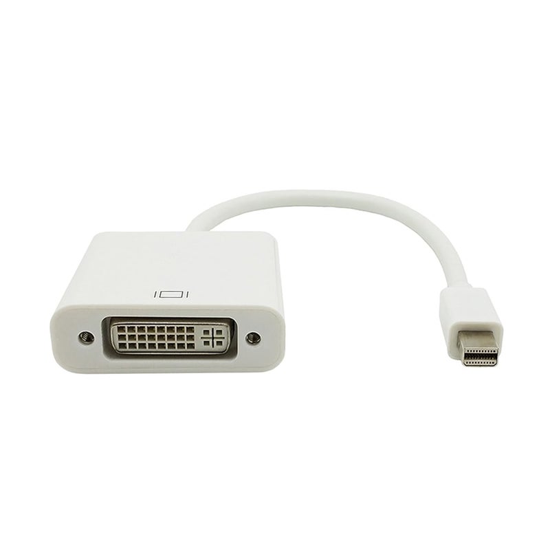 BigPlayer Mini DisplayPort (Mini DP) to DVI Adapter | Thunderbolt to DVI Male to Female Connector Cable for MacBook, Laptop, Monitor, Projector – Plug & Play Display Converter (White) - Image 2