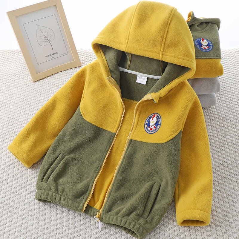 Boys' Hooded Coat Fleece Children'S Sweatshirt Boy'S Fleece Top Children'S Clothing Baby'S Fleece-Lined Autumn Clothes - Image 2