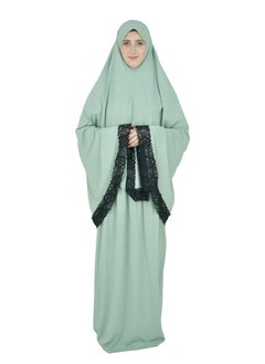 DAMAS COLLECTION Two Piece Islamic prayer dress women with Lace - Prayer Clothes for Women - Prayer Abaya For women - Jilbab 2 piece, Umrah essentials for women - Prayer set  - Image 4
