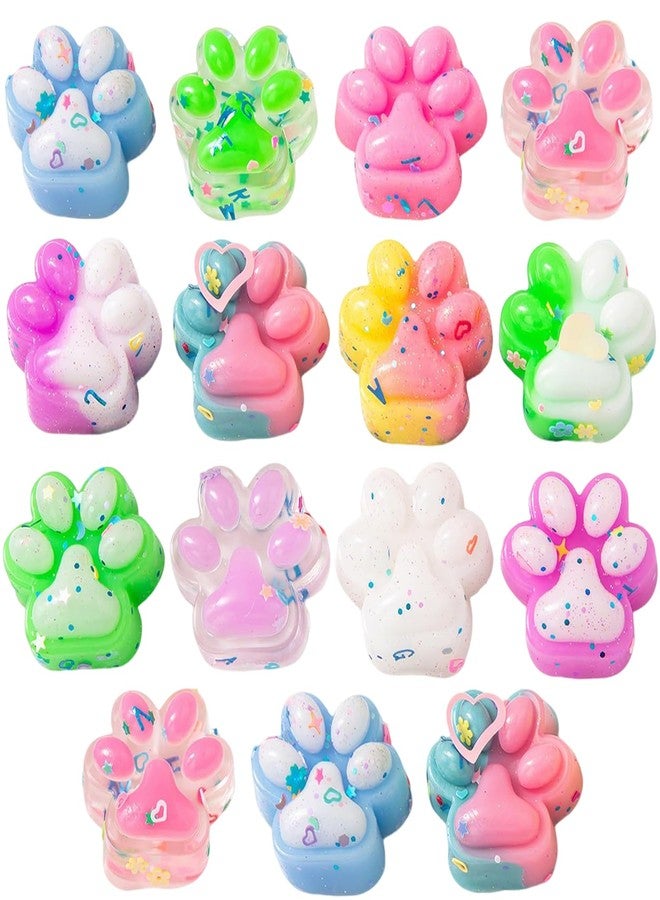 CartHome 15 Pcs Squishy Toy, Funny Taba Squishy Cat Paw Colorful Fidget Toys Suitable Stress Relief Collection Decoration Entertainment Classroom Playtime Office Desk Relaxation Fun（Color Random） - Image 1