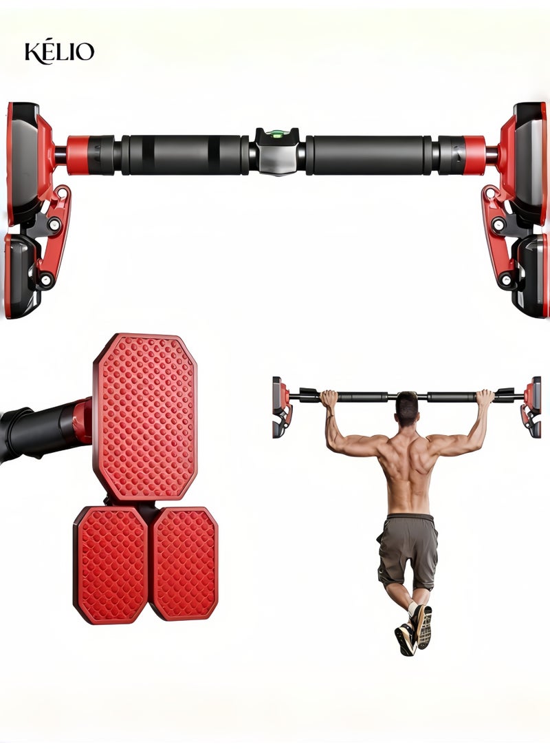 KELIO No-Drill Doorway Pull Up Bar - Adjustable 90-120CM, 180KG Heavy-Duty with Safety Lock & Anti-Slip Pad, Portable Home Upper Body Workout Equipment - Image 1