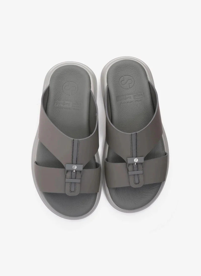 Comfort Plus COMFORT PLUS TIMELESS ZIPPER CLOSURE MEN'S SANDALS DARK- GREY