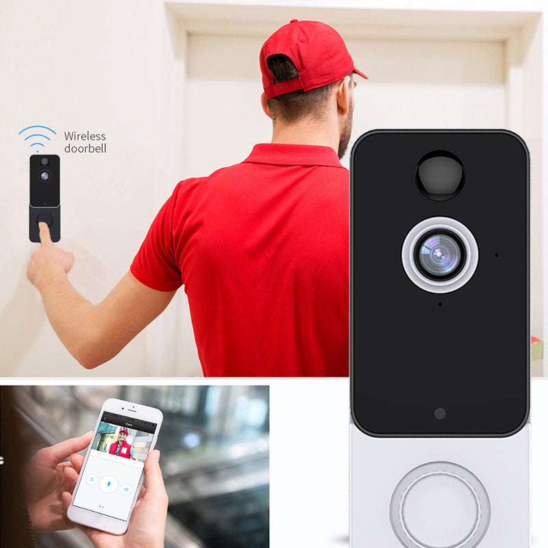 Wireless Video Doorbell 1080P Visual Real-time Intercom Wi-Fi Video Bell PIR Detection Night Vision 2-Way Talk Home Security Camera with 140° Viewing Angle Smart Door Bell - Image 5