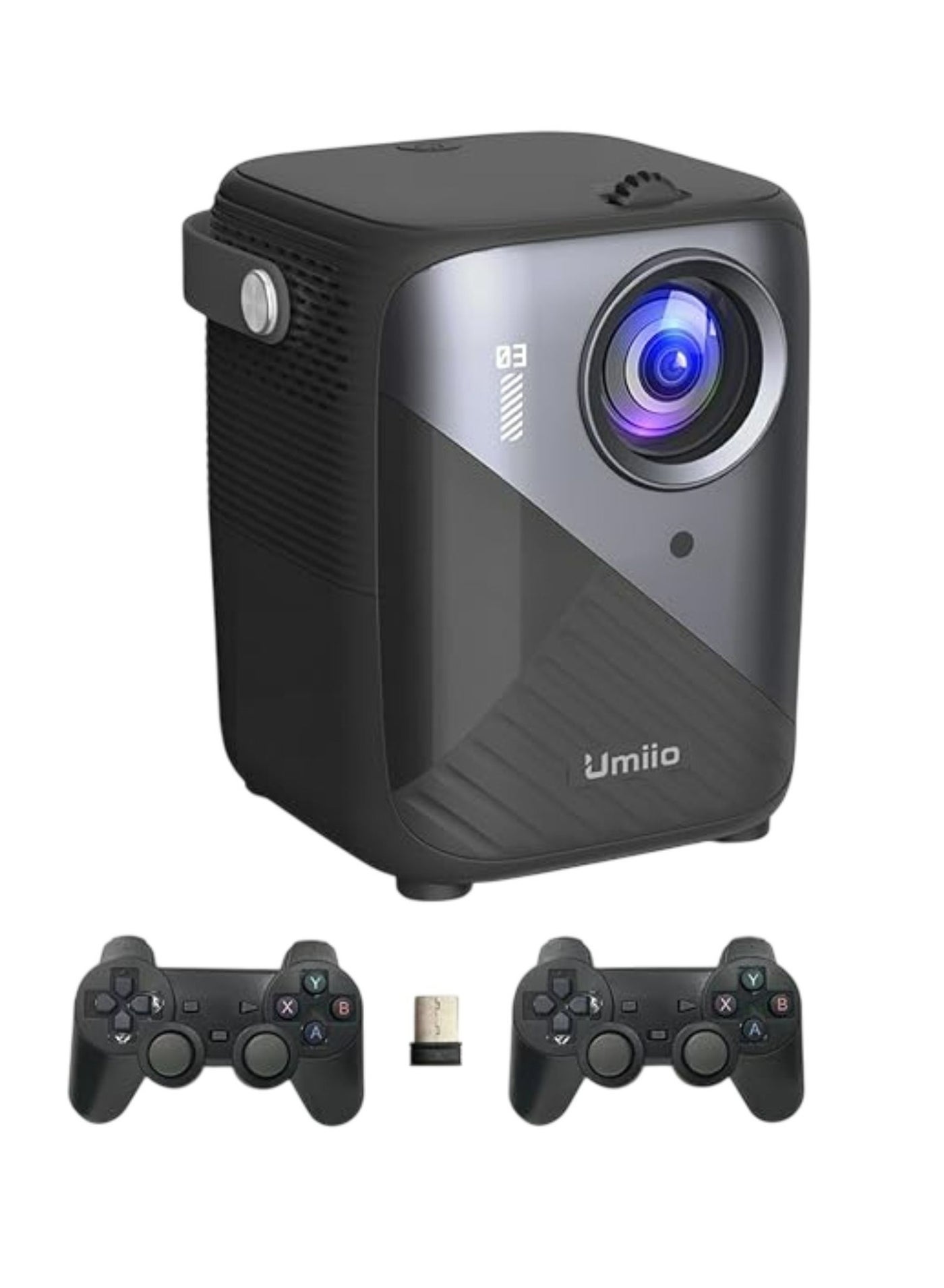 Q3 Pro WiFi Bluetooth Game Projector 4K Home Theater Video Player Projector with Dual Wireless Game Contoller Keystone Smart Projector Compatible with Android, iOS,PC, 50"-150" Screen-Black