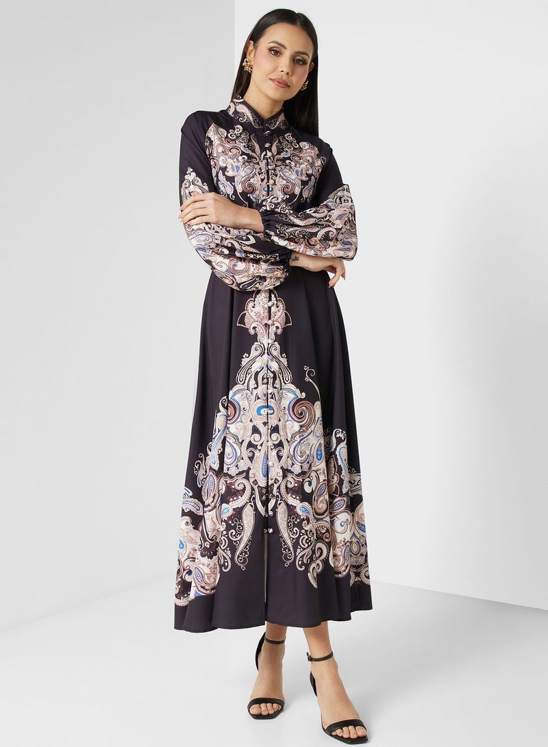 Khizana Paisley Print Midi Dress  - Image 4