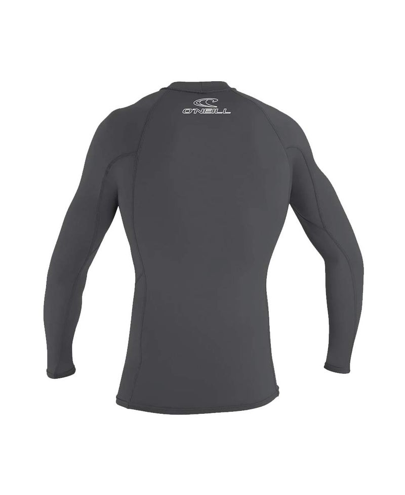 O'Neill Men's Basic Skins UPF 50+ Long Sleeve Rash Guard, Smoke, Large - Image 3
