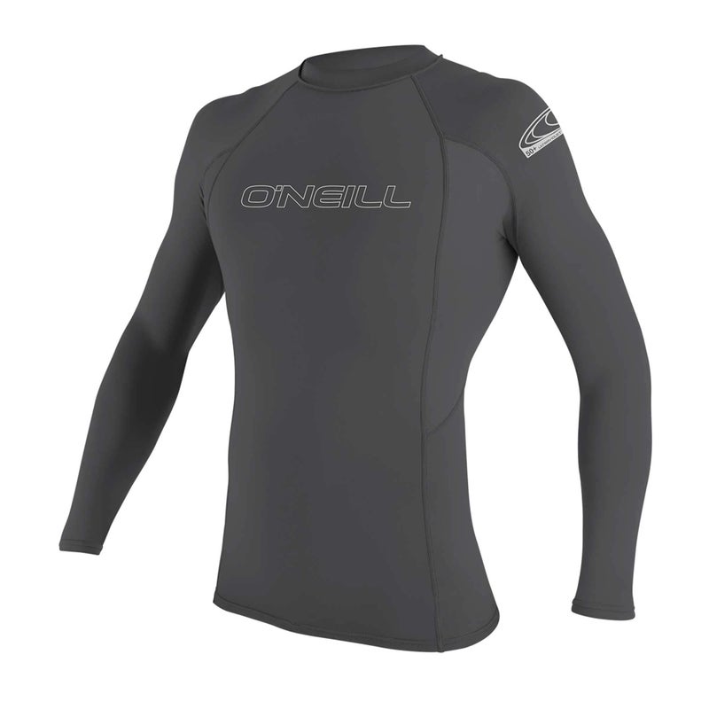 O'Neill Men's Basic Skins UPF 50+ Long Sleeve Rash Guard, Smoke, Large - Image 4