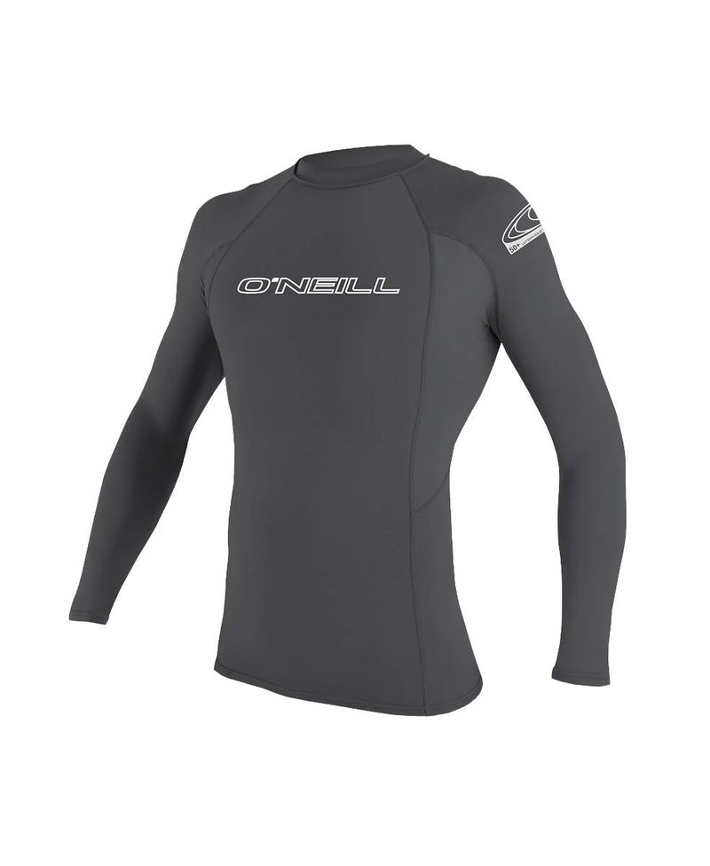 O'Neill Men's Basic Skins UPF 50+ Long Sleeve Rash Guard, Smoke, Large - Image 1
