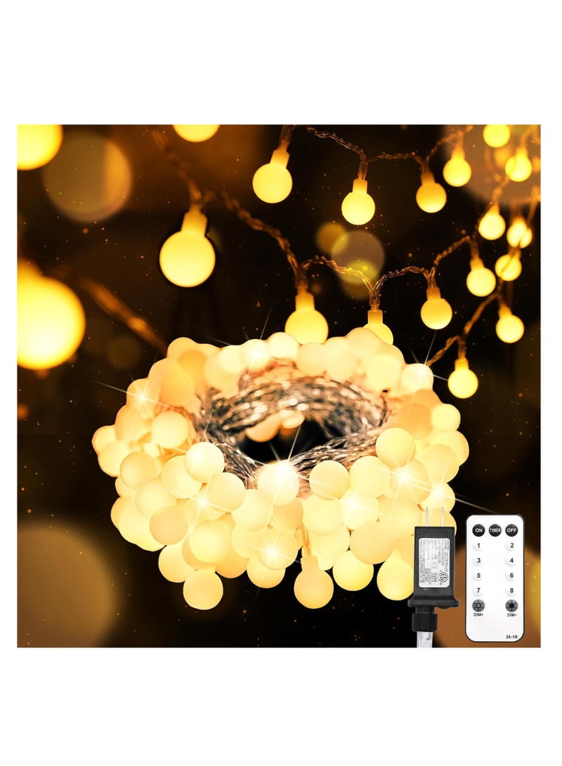 general String Lights for Bedroom, 33ft 100 Led Connectable Globe String Lights Indoor, Hanging Fairy Lights Plug in with Remote for Kids Room Dorm Classroom Outdoor Christmas Tree Decor, Warm White - Image 1