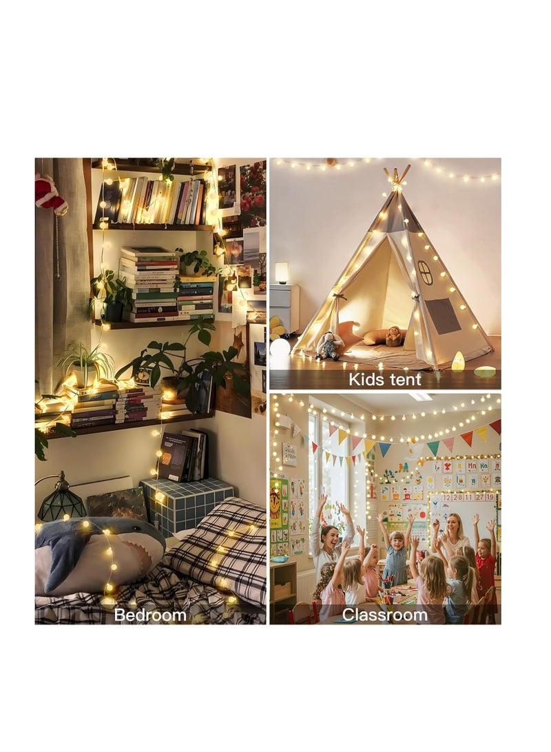 general String Lights for Bedroom, 33ft 100 Led Connectable Globe String Lights Indoor, Hanging Fairy Lights Plug in with Remote for Kids Room Dorm Classroom Outdoor Christmas Tree Decor, Warm White - Image 2