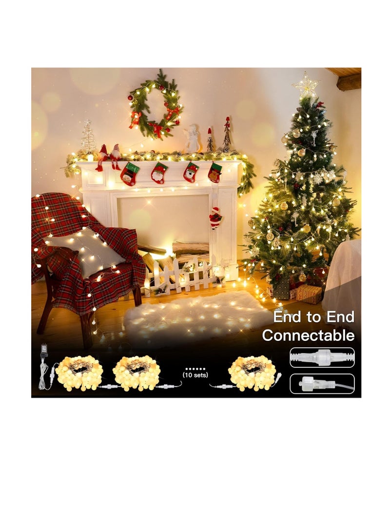 general String Lights for Bedroom, 33ft 100 Led Connectable Globe String Lights Indoor, Hanging Fairy Lights Plug in with Remote for Kids Room Dorm Classroom Outdoor Christmas Tree Decor, Warm White - Image 5
