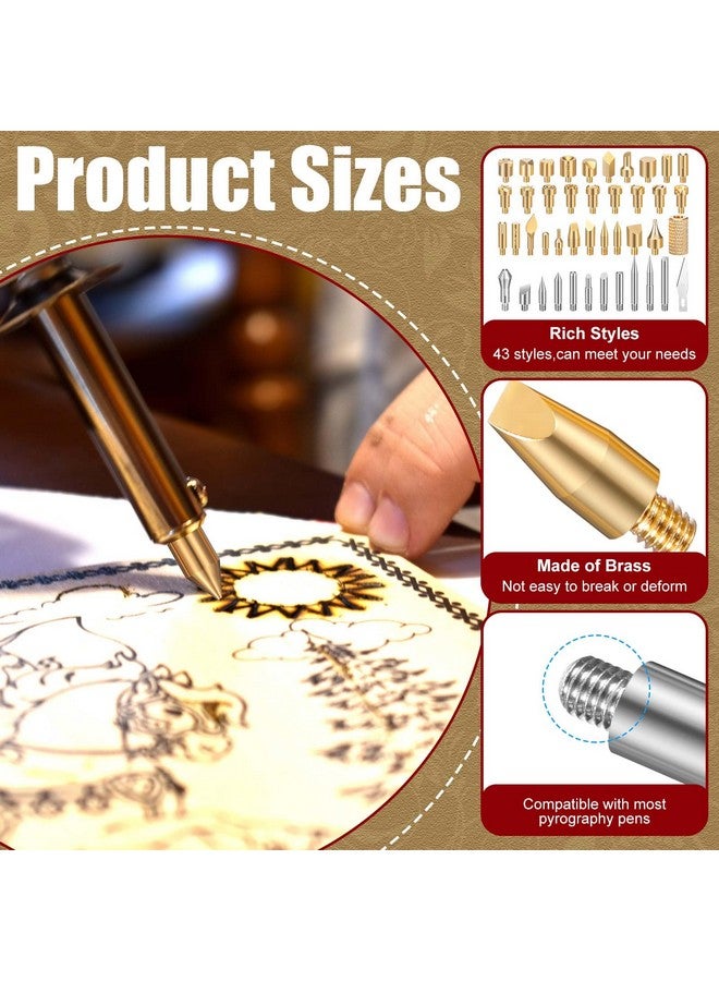 Lothee 43 Pieces Wood Burning Tip Set Wood Burning Tip Wood Burning Tips Template for DIY Embossing and Carving Crafts Wood Burning (Different Shape) - Image 2