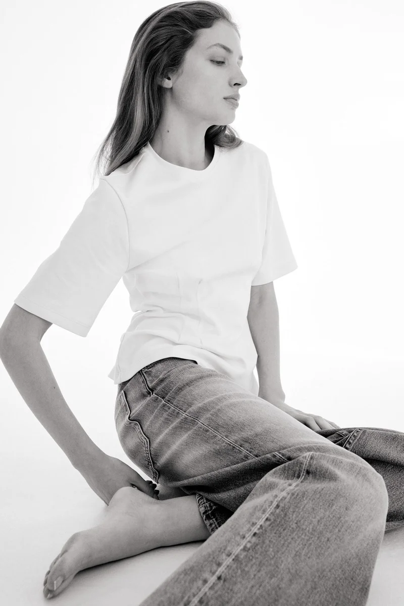 H&M Waisted interlock T-shirt