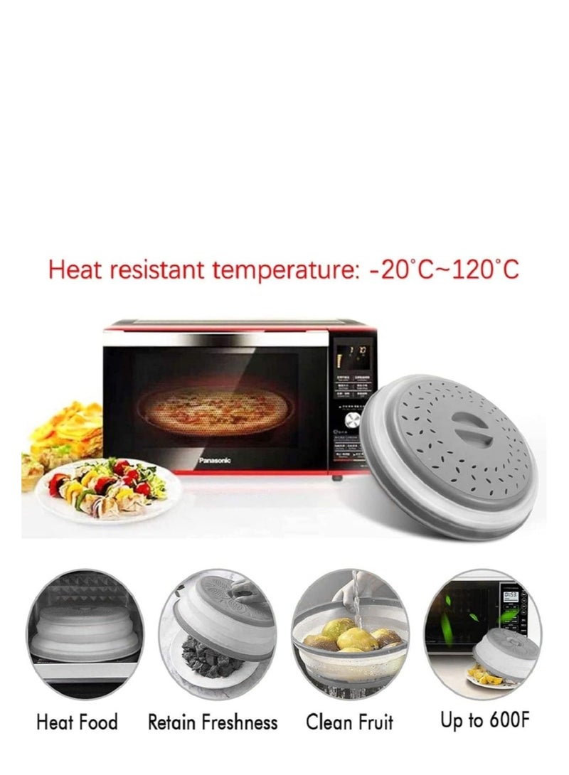 26.5cm Grey Microwave Plate Cover Collapsible , Splatter Cover, Food Cover  - Image 4