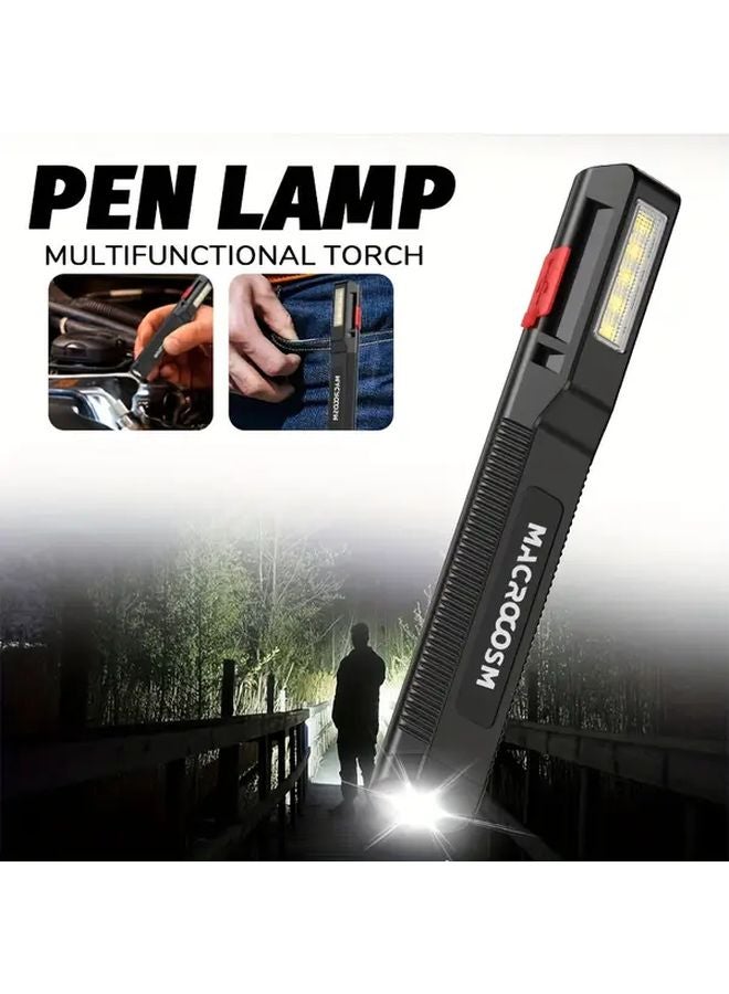 USB Rechargeable Pen Flashlight 3 Mode LED Torch Portable Pocket Light EDC - Image 1