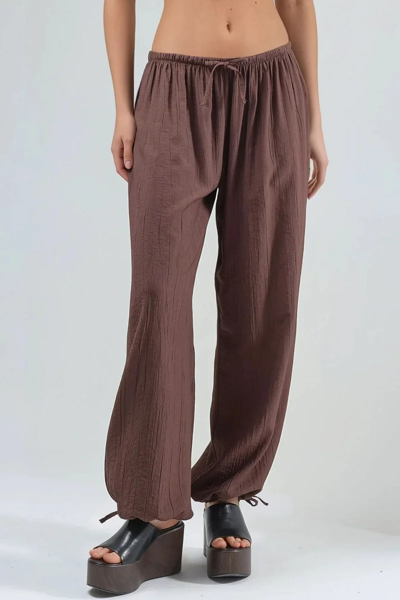 بوسيم BUSEM Elastic Waist Pants with Tie Detail
