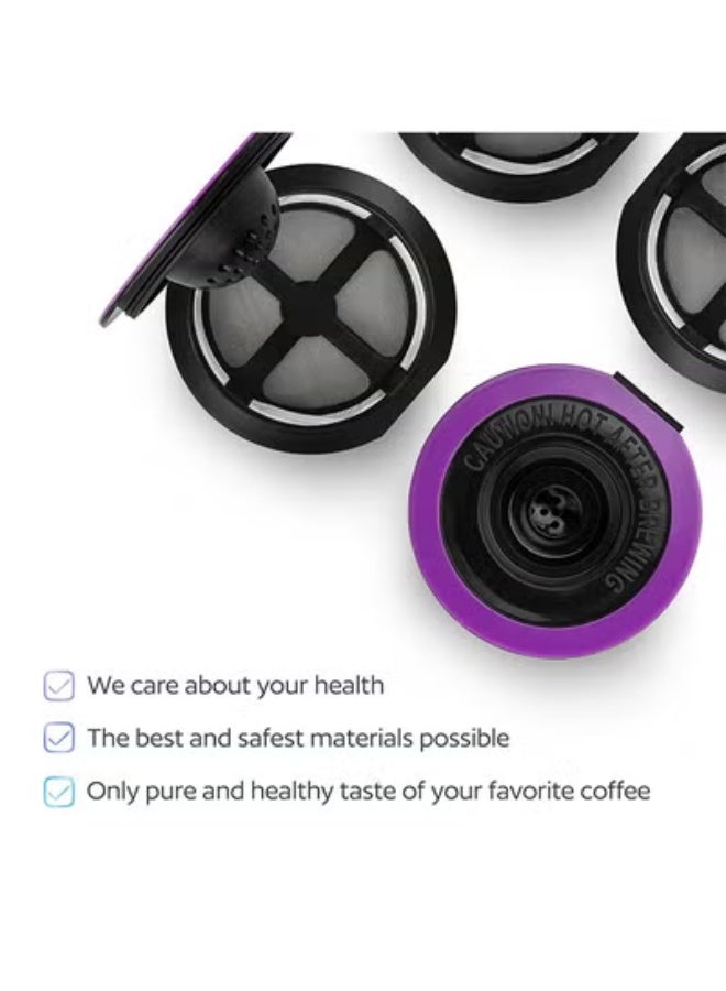 fantasize 4 Black Reusable K Cups for Keurig Coffee Makers - BPA Free Universal Fit Refillable Kcups Coffee Filters for 1.0 and 2.0 Keurig Brewers - Image 4