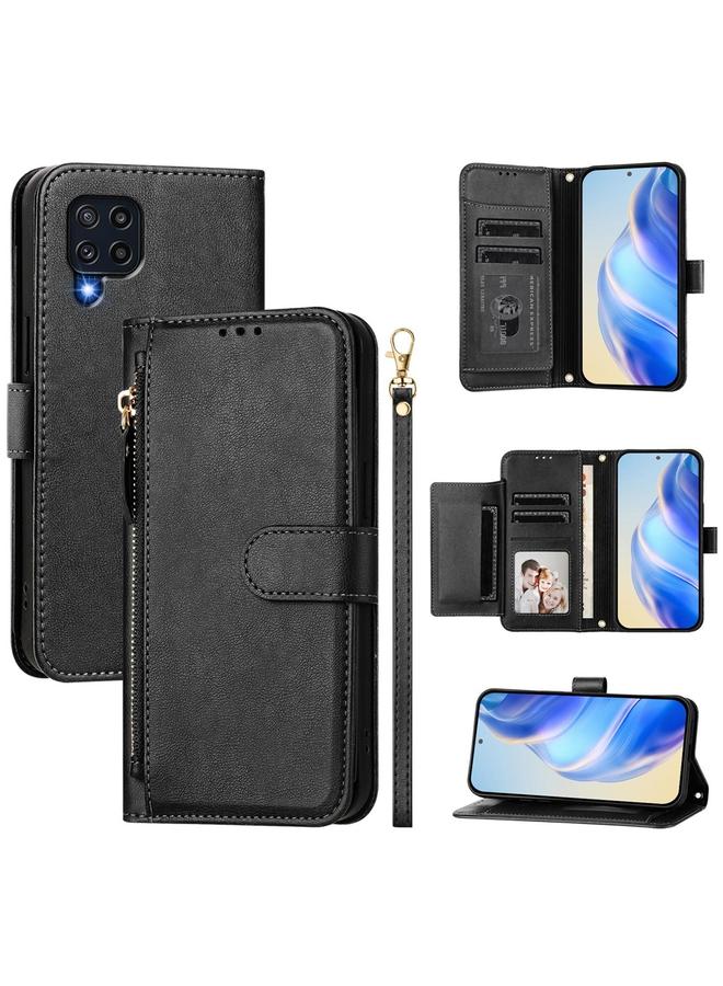 S-TOP Case For Samsung Galaxy M32 4G / M22 Multi-Card Slots Zipper Wallet Leather Phone Case - Image 1