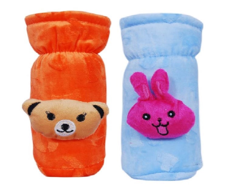 Alya The Cheeky Kidzz Pack Of 2 New Born Baby Nursing Feeding Bottle Cover With Soft Stretchable Velvet Attractive Cartoon DesignIBaby Milk Feeder Bottle Cover 150 Ml-200 Ml(0-2 Years)(Design 9) - Image 1