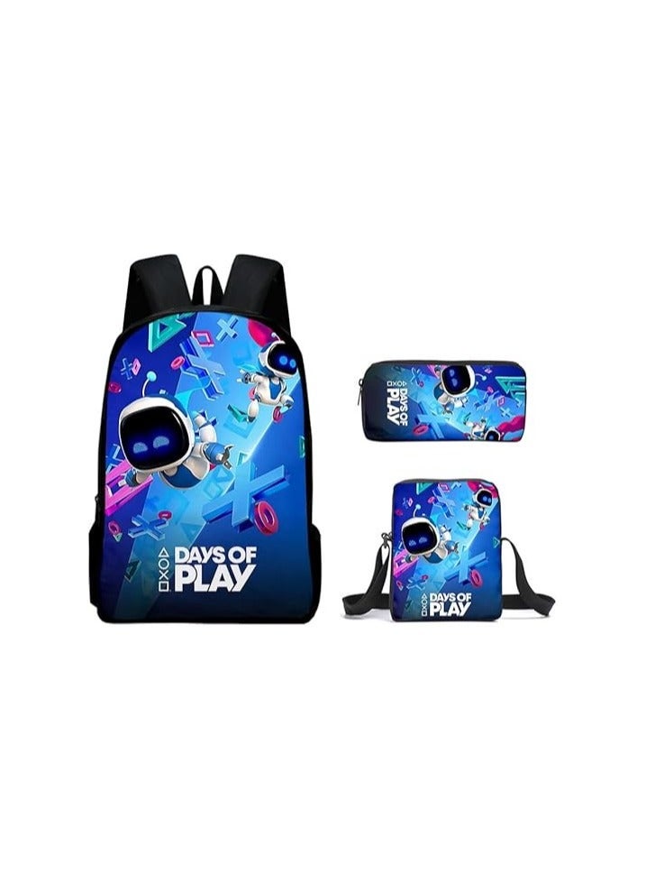 ASTRO BOT Children Schoolbag Backpack Teen Student School Book bag with Lunch Box Pen Case 3 in 1 for boys girls