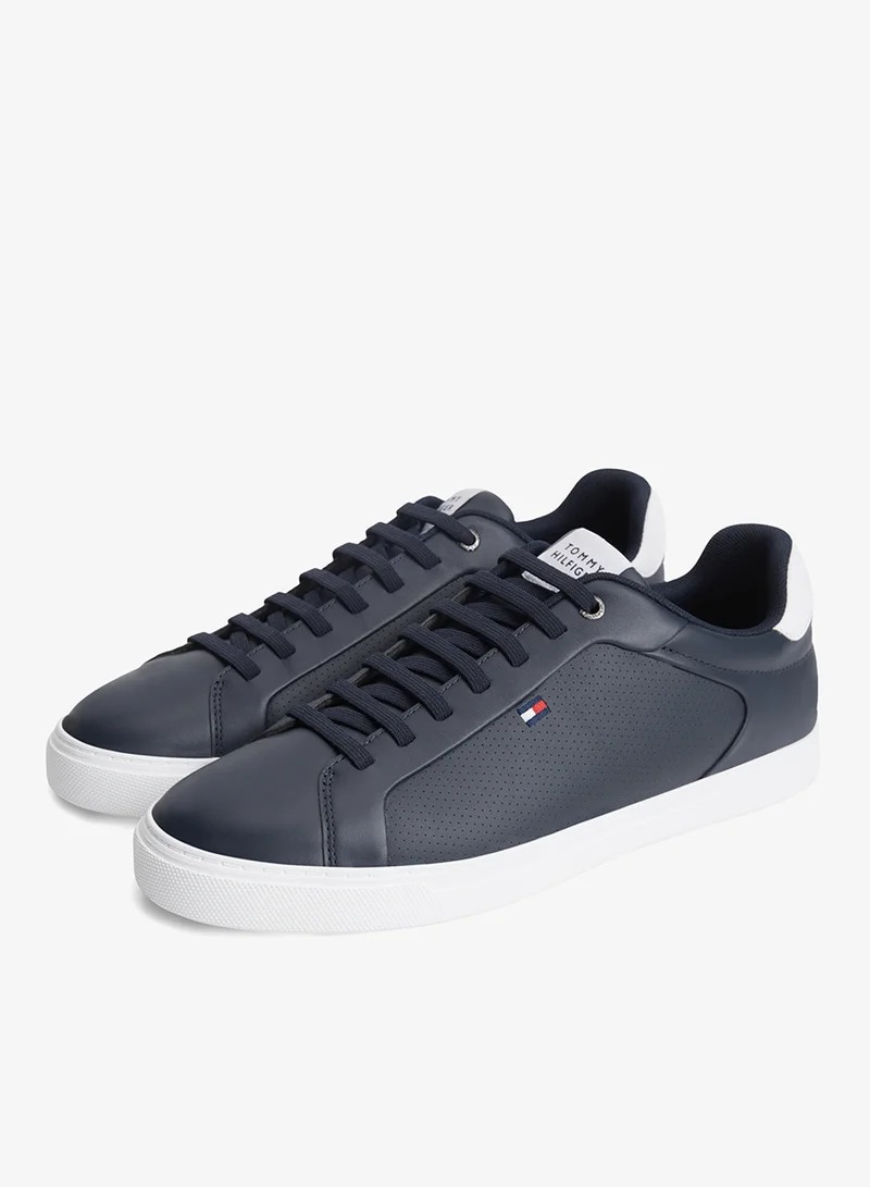 Tommy Hilfiger Desert Sky Hilfiger Icon Leather Cupsole Court Sneakers for Men | Best Price UAE