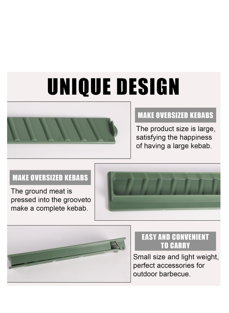 Barakah Kebab Maker Plastic Kebab Press Manual Kabob Mould Foldable Flat Kabobs Skewers Maker for Outdoor Grilling Barbecue Foldable Grill Rack Kebab Brochette Maker for Kitchen Outdoor - Image 3