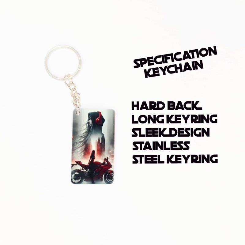 OUTFITQUE OUTFITQUE Premium (Pack of 2) Anime-338 Printed Long Keychain For Bike, Scooty, Car, MDF Keyholder - Image 2